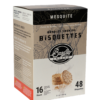 בריקטים מסקיט לעישון Mesquite של Bradley Smoker — אריזת 48 יחידות, מבט בזווית