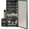 מעשנה דיגיטלית Bradley 6-Rack — דלת פתוחה עם 6 המגשים הנשלפים